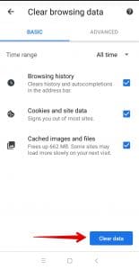 پاک کردن حافظه کش گوگل کروم در موبایل