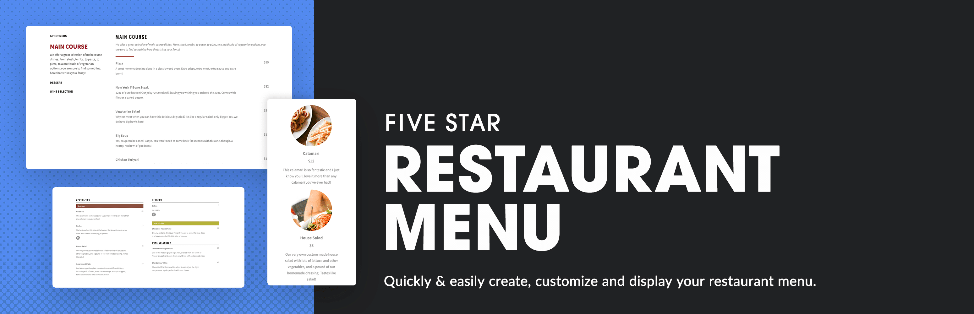 افزونه Five Star Restaurant Menu