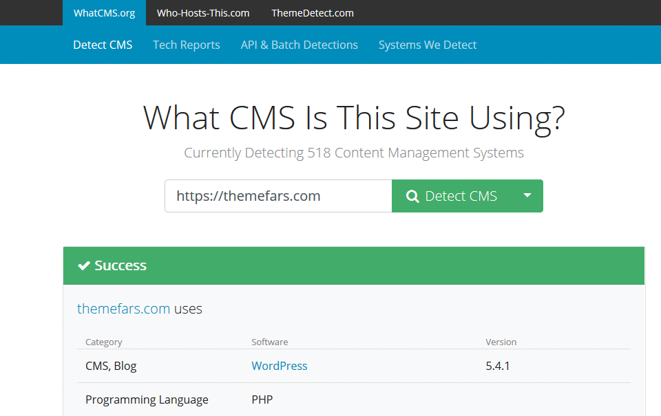 تشخیص CMS سایت