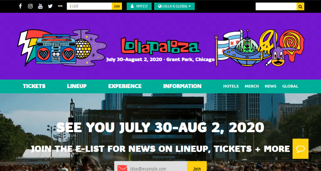 سایت Lollapalooza