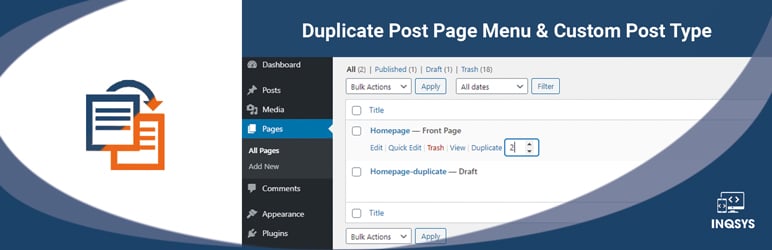 افزونه Duplicate Post Page Menu & Custom Post Type