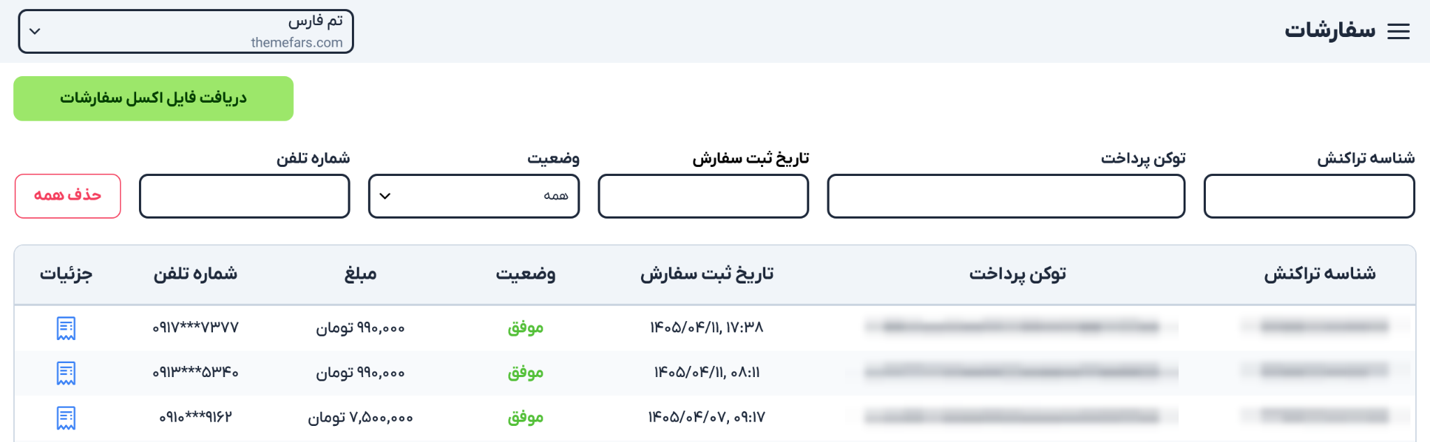پنل فروشندگان تربپی